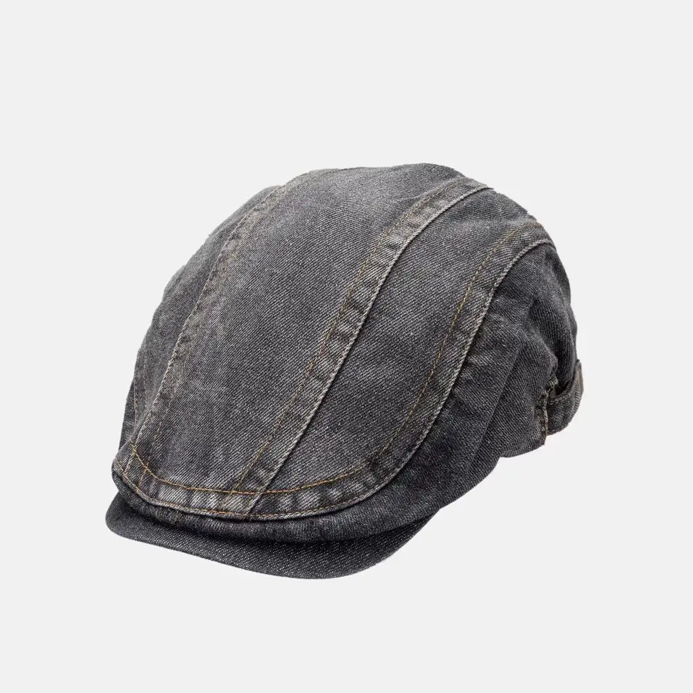 Japanese Style Retro Denim Cap Blue - Image 4