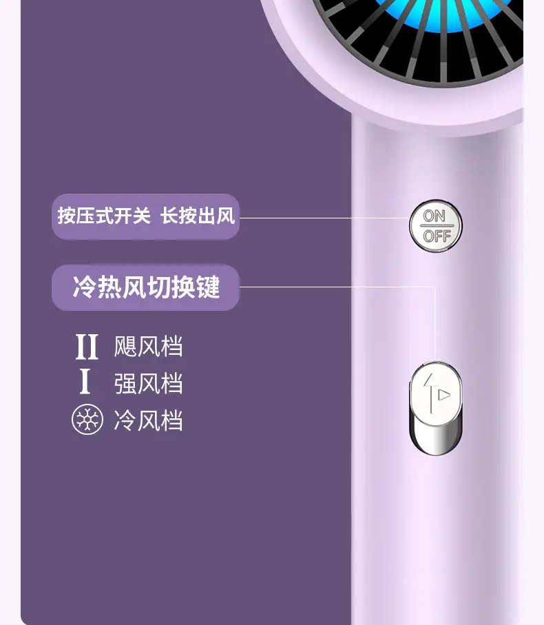 Portable Hair Dryer with 59K Ion Technology Black — feature 29