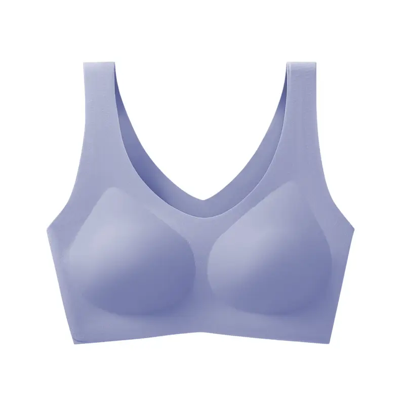 Liquid Foundation, Seamless Underwear, Summer Wire-Free Women's Fixed Cup, Push-Up, Side Breasts, One-Piece Breathable Bra, Pull-Up