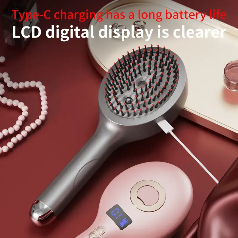 Electric Spray Hair Curling Comb Grey