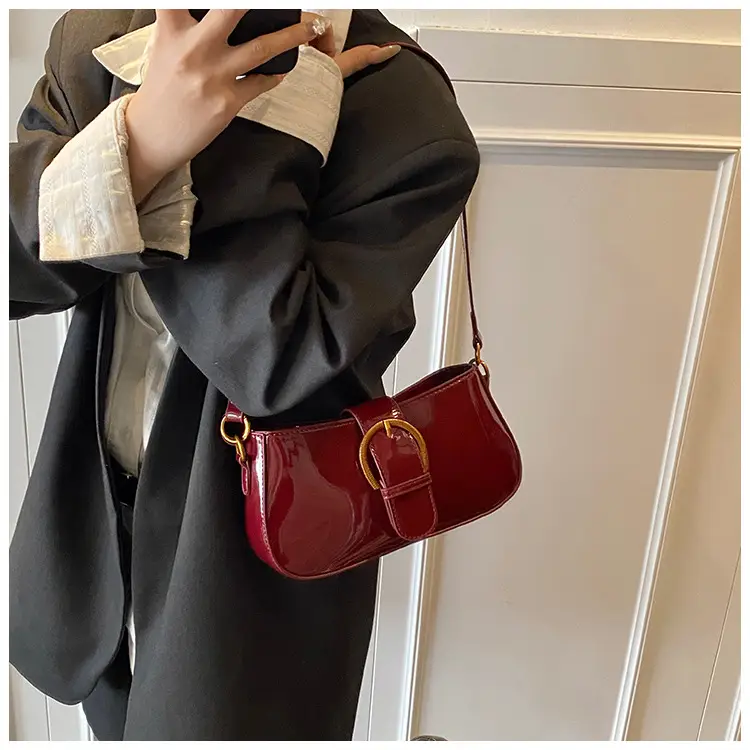 Red Textured Shoulder Bag for Women 2025 Spring — feature 25