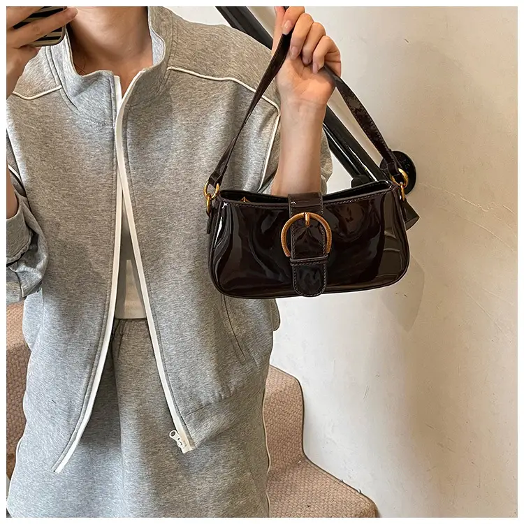 Red Textured Shoulder Bag for Women 2025 Spring — feature 35