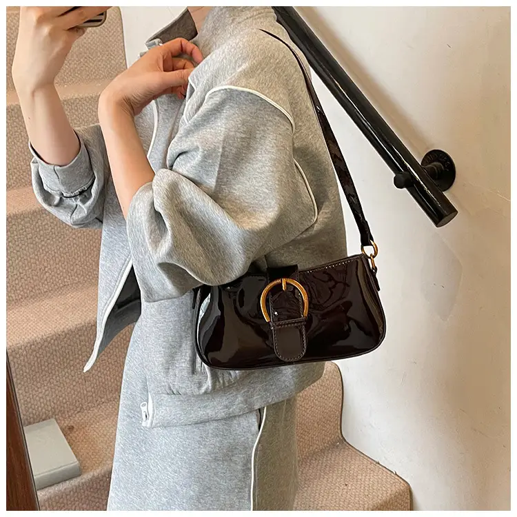 Red Textured Shoulder Bag for Women 2025 Spring — feature 36