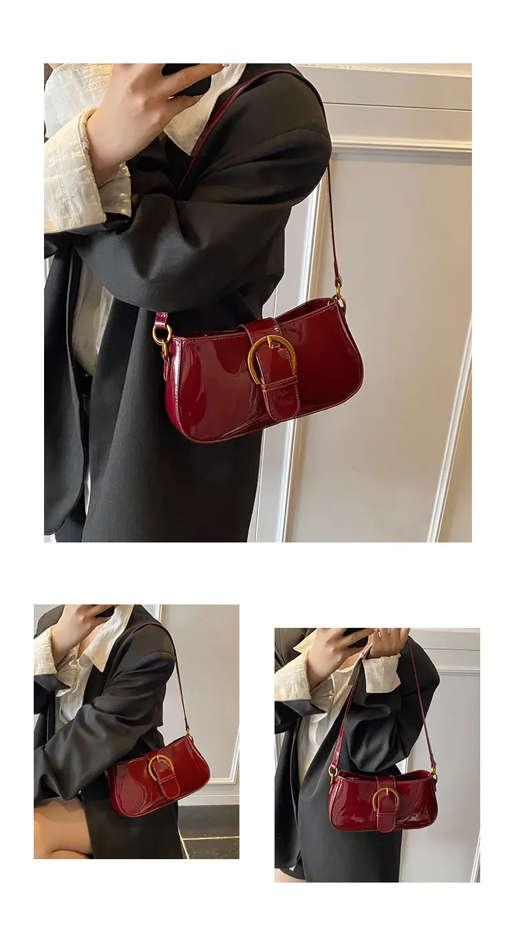 Red Textured Shoulder Bag for Women 2025 Spring — feature 8