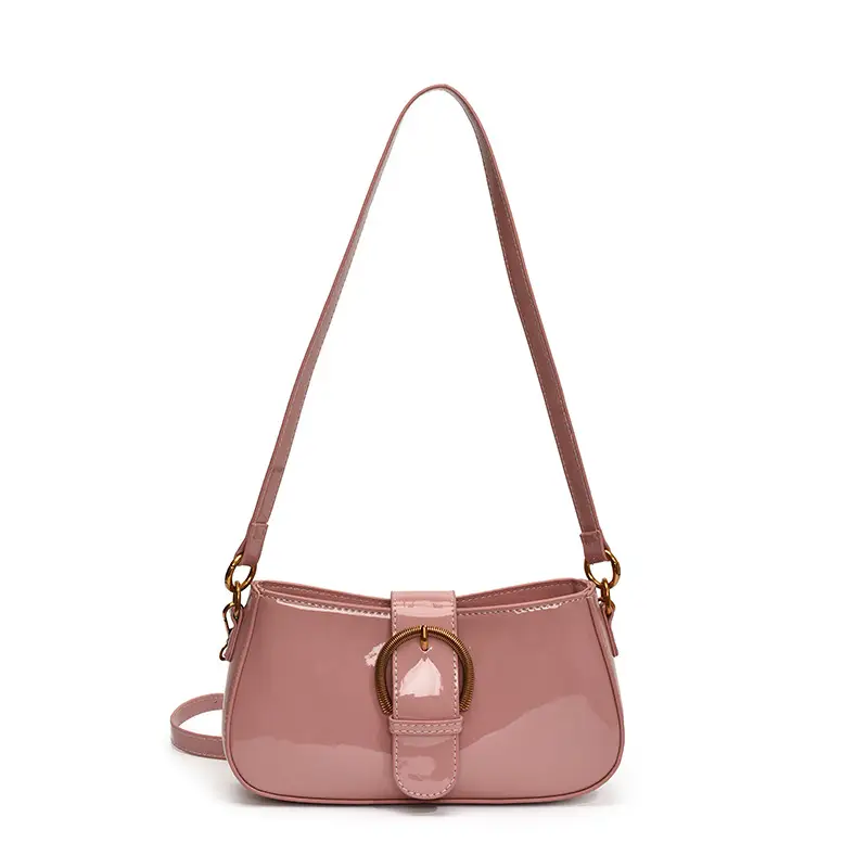 Red Textured Shoulder Bag for Women 2025 Spring