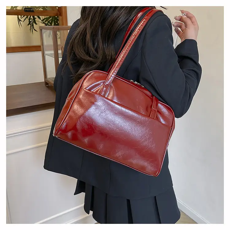 2025 Korean Style Shoulder Bag for Women Oil Leather Large Capacity — feature 11