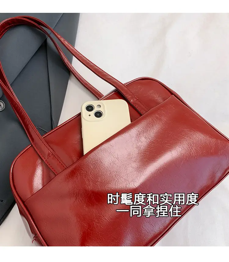 2025 Korean Style Shoulder Bag for Women Oil Leather Large Capacity — feature 5