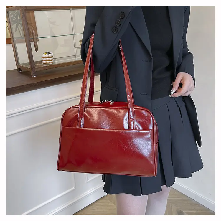 2025 Korean Style Shoulder Bag for Women Oil Leather Large Capacity — feature 9