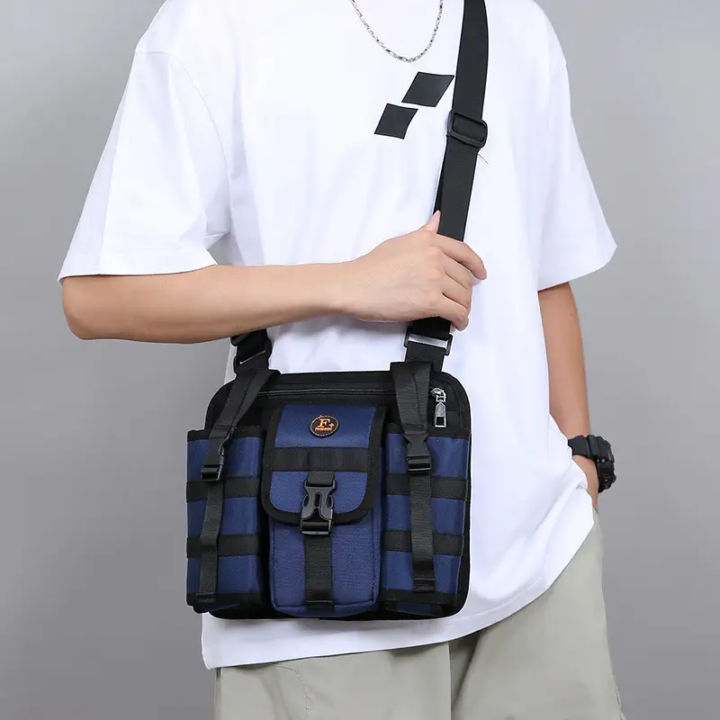 Large Capacity Crossbody Bag for Men Gray Black - Image 6