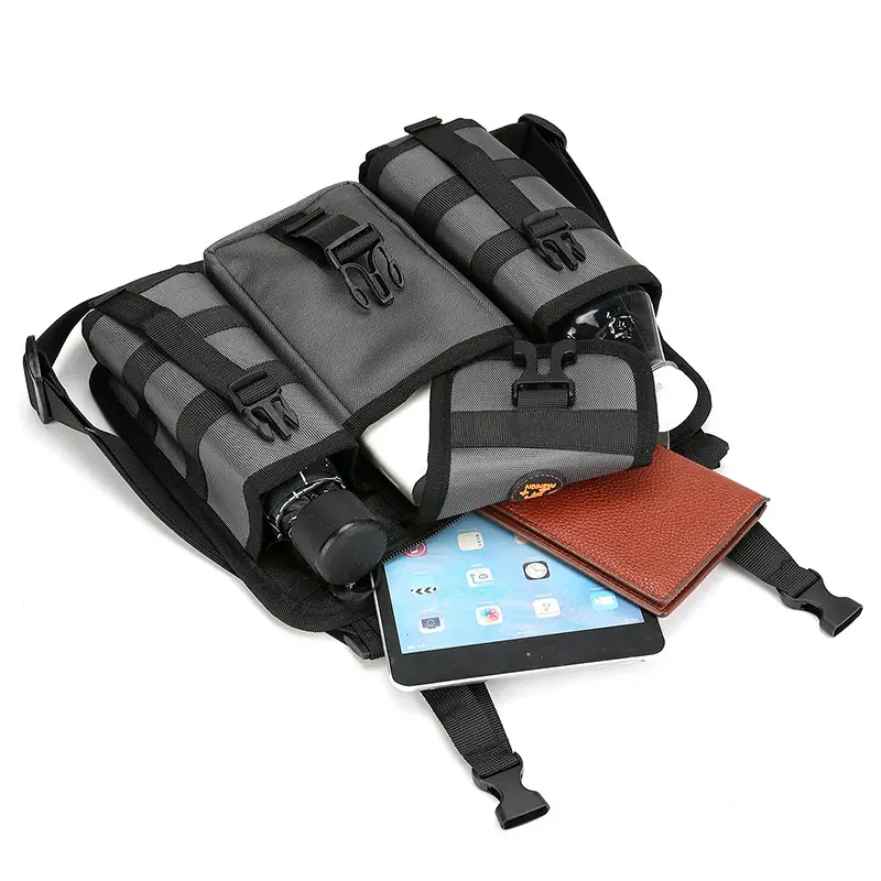 Large Capacity Crossbody Bag for Men Gray Black - Image 8