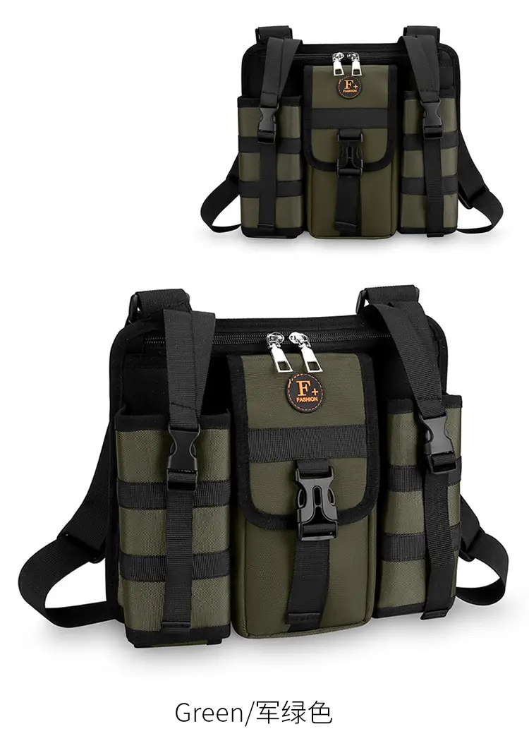 Large Capacity Crossbody Bag for Men Gray Black — feature 22