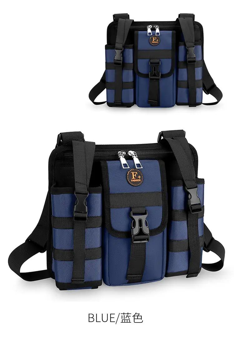Large Capacity Crossbody Bag for Men Gray Black — feature 23