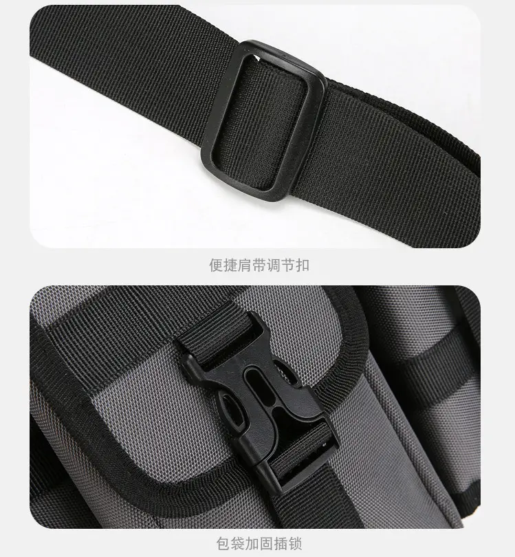 Large Capacity Crossbody Bag for Men Gray Black — feature 30