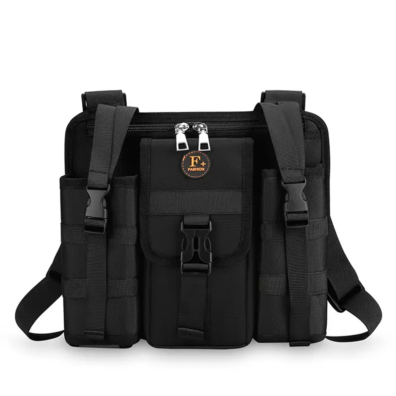 Large Capacity Crossbody Bag for Men Gray Black - Image 2