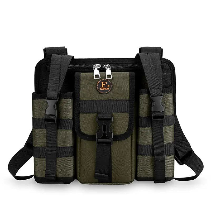 Large Capacity Crossbody Bag for Men Gray Black - Image 3