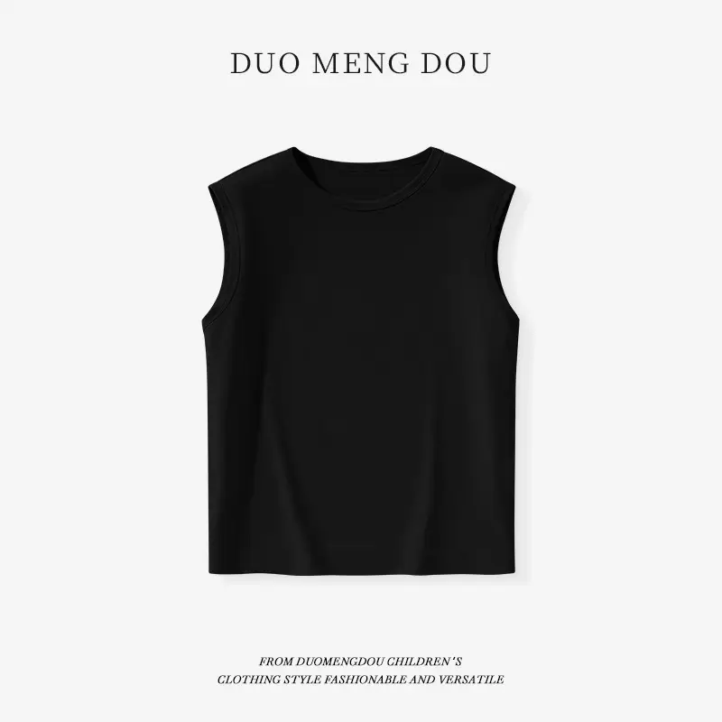Kids Sleeveless Black T-Shirt with Heart Design - Image 14