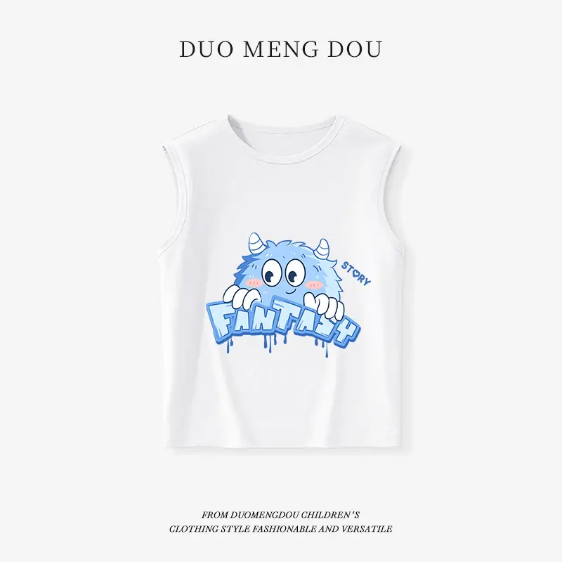 Kids Sleeveless Black T-Shirt with Heart Design - Image 5