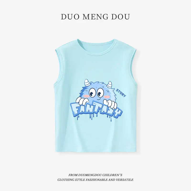 Kids Sleeveless Black T-Shirt with Heart Design - Image 6