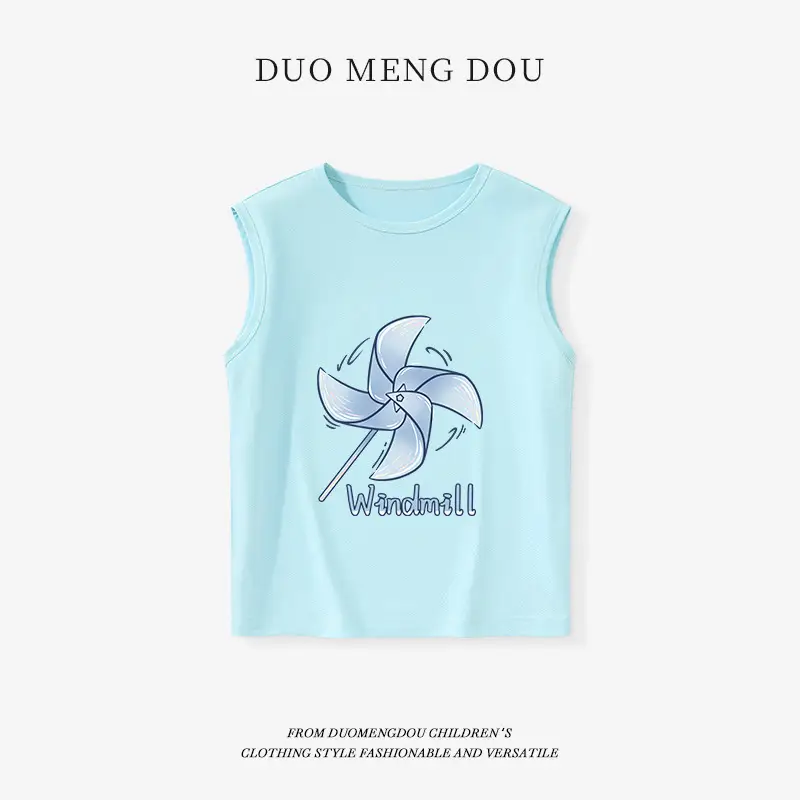 Kids Sleeveless Black T-Shirt with Heart Design - Image 7