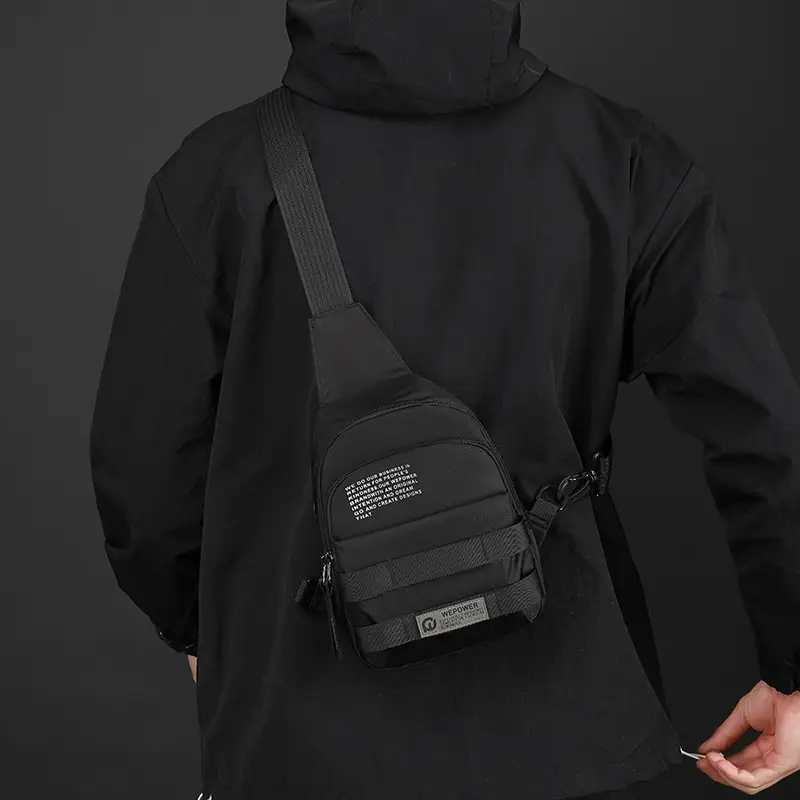 Men's Black Anti-Splash Shoulder Bag with 3 Compartments - Image 6