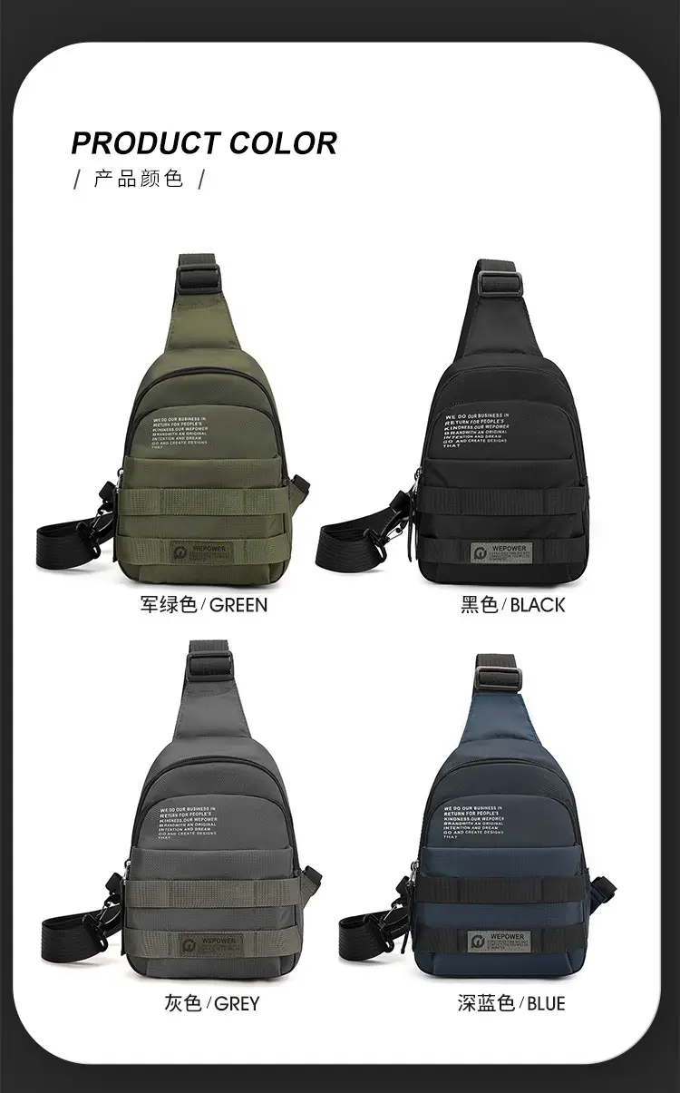 Men's Black Anti-Splash Shoulder Bag with 3 Compartments — feature 13