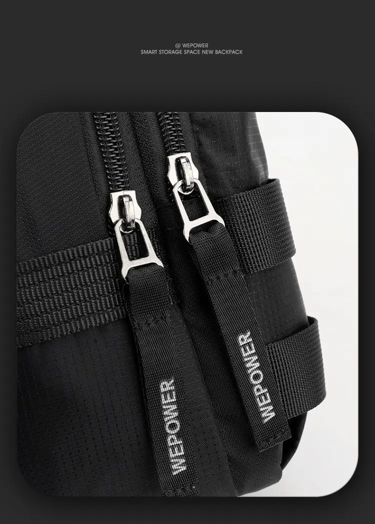 Men's Black Anti-Splash Shoulder Bag with 3 Compartments — feature 25