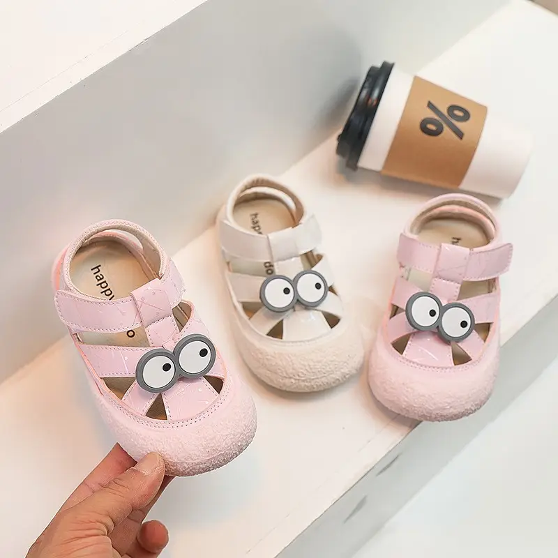 Baby Girl Owl Shoes Pink White Anti-Collision Wrap-Toe