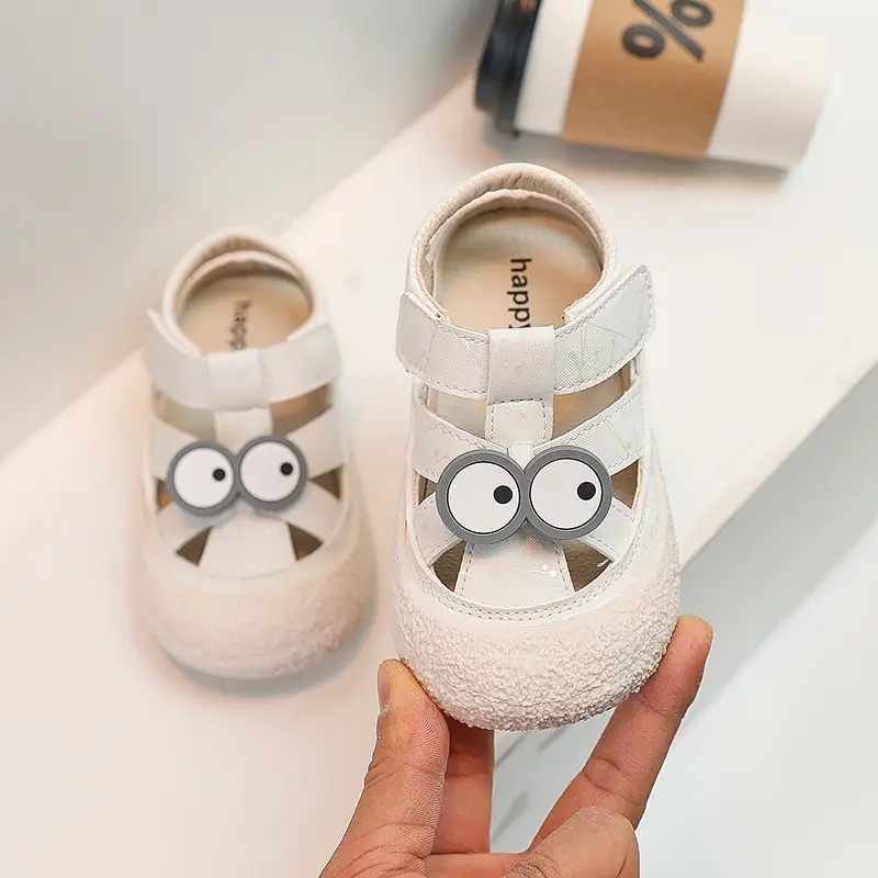 Baby Girl Owl Shoes Pink White Anti-Collision Wrap-Toe