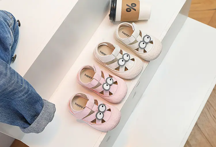 Baby Girl Owl Shoes Pink White Anti-Collision Wrap-Toe — feature 1