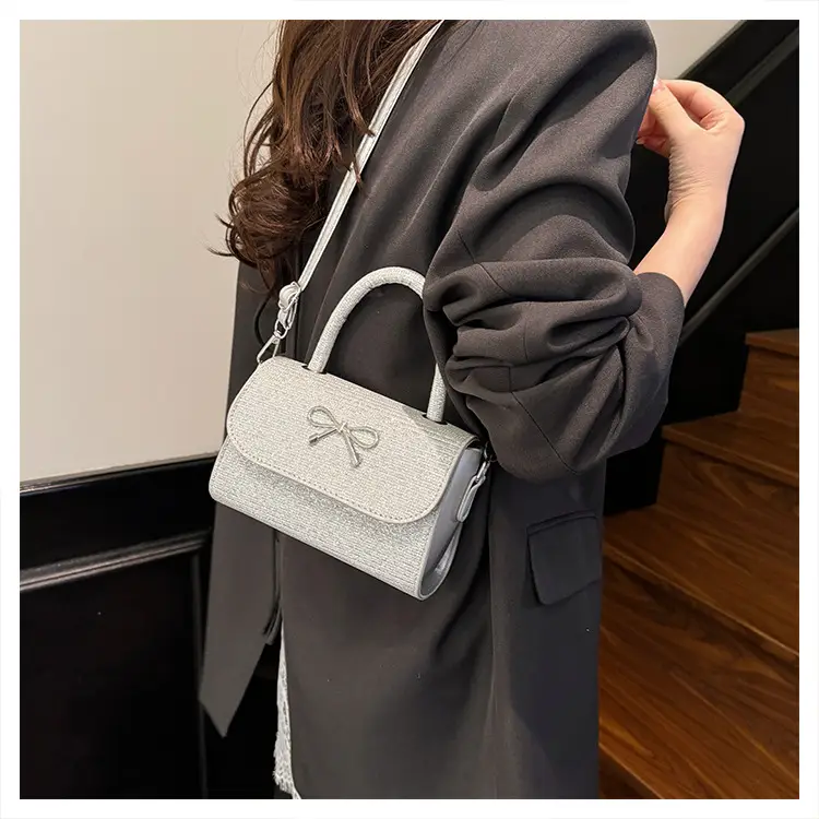 Pink Bow Shoulder Bag for Women Elegant Small Square Bag — feature 22