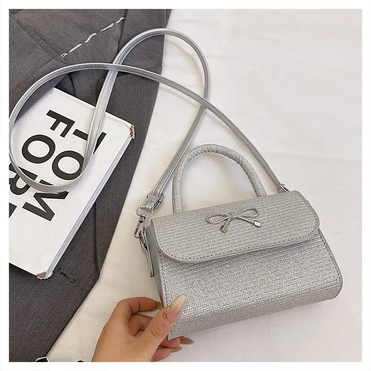 Pink Bow Shoulder Bag for Women Elegant Small Square Bag — feature 26