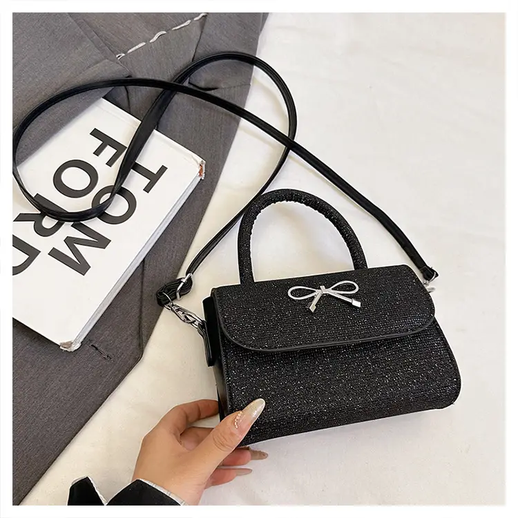 Pink Bow Shoulder Bag for Women Elegant Small Square Bag — feature 28