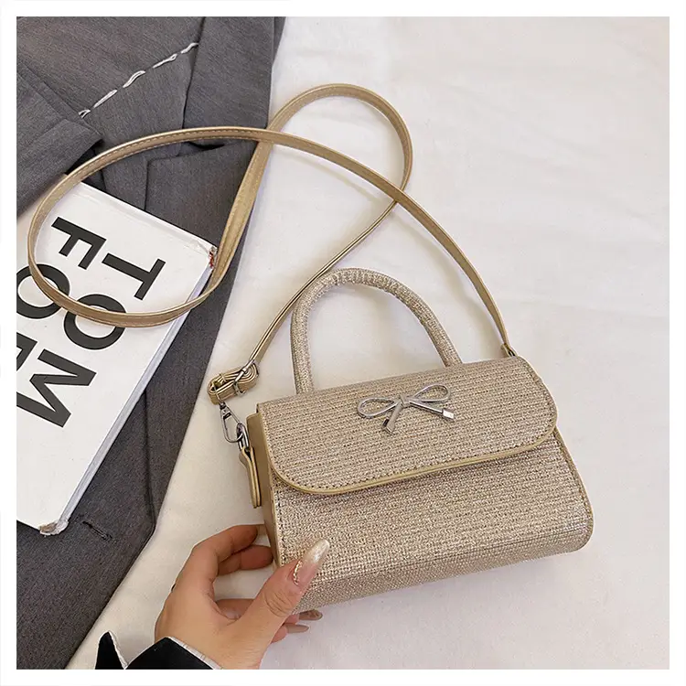Pink Bow Shoulder Bag for Women Elegant Small Square Bag — feature 29