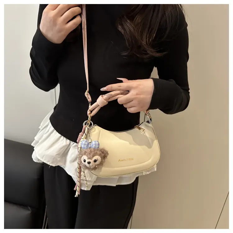 Women's Cream Shoulder Crossbody Bag with Cute Bear Design — feature 20