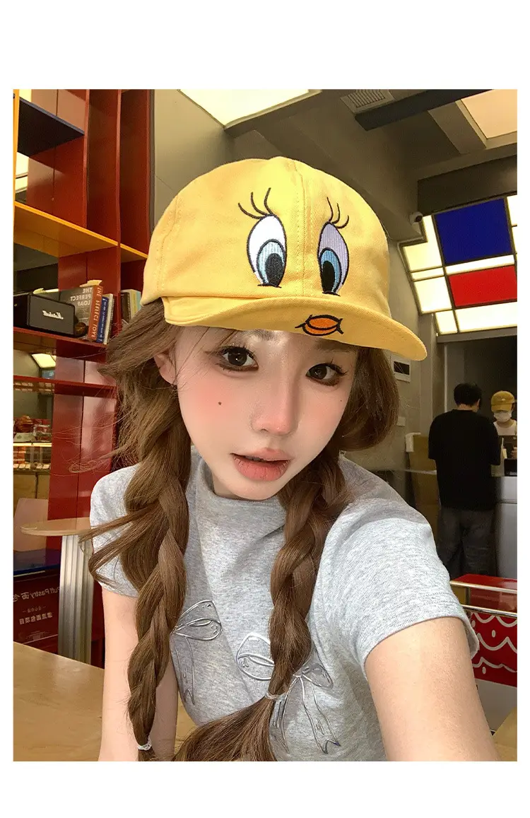 Yellow Duck Tongue Baseball Cap for Women — feature 7