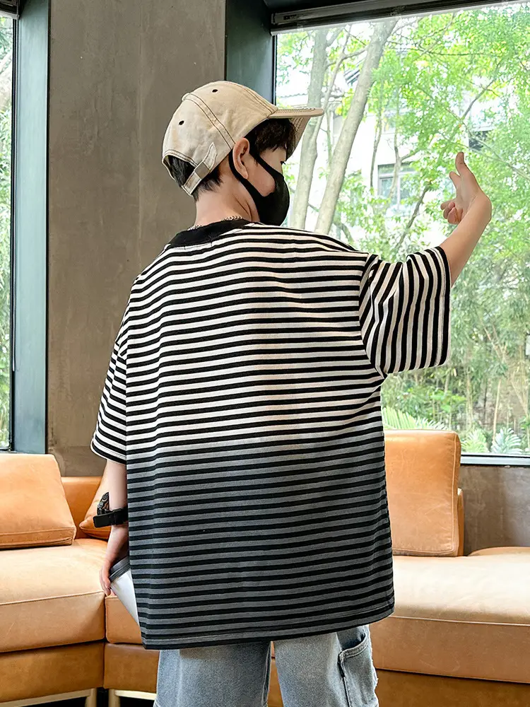 Summer Boys Striped T-Shirt Half Sleeve Cool Kids Wear - Image 6