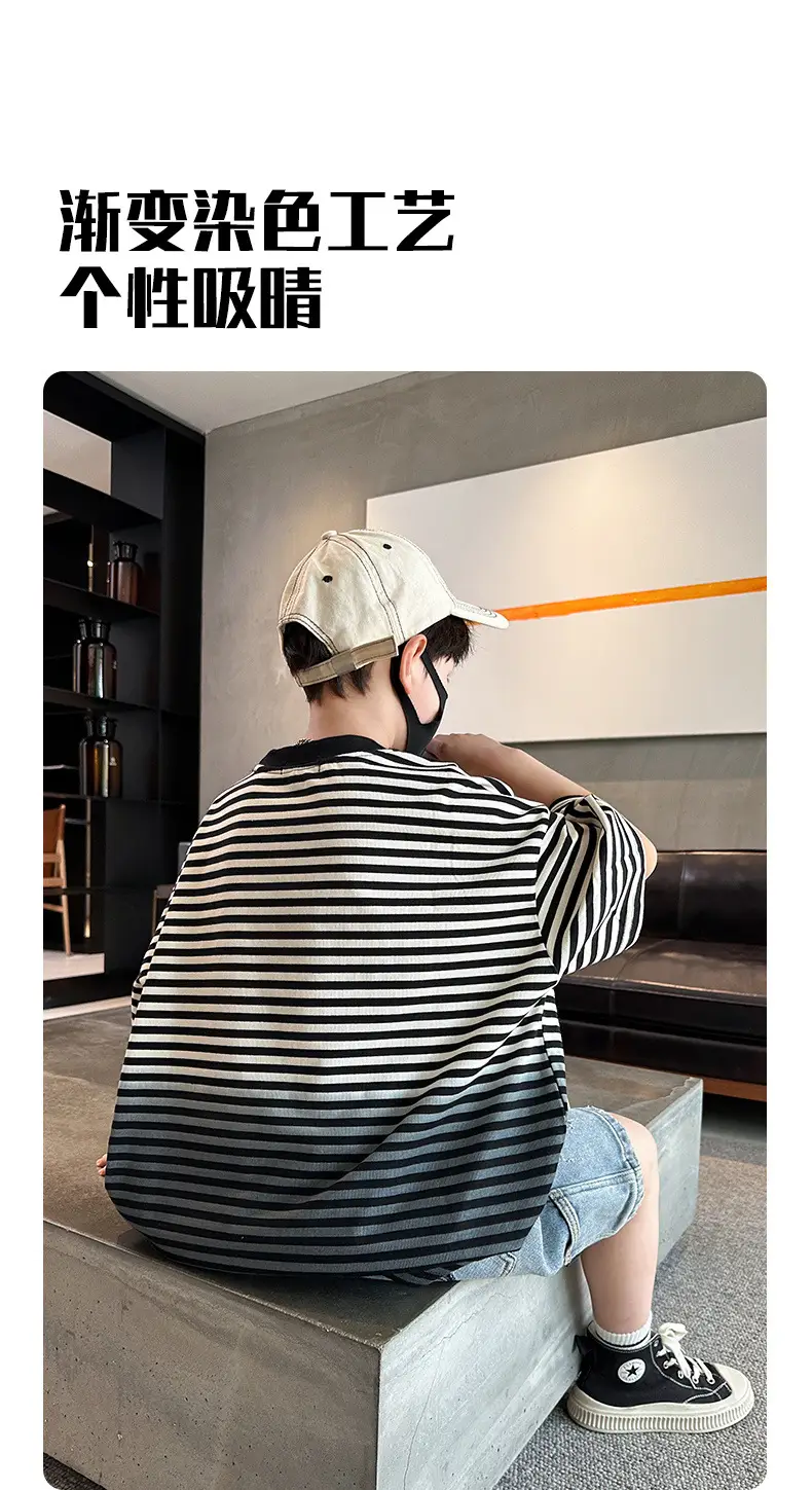 Summer Boys Striped T-Shirt Half Sleeve Cool Kids Wear — feature 6