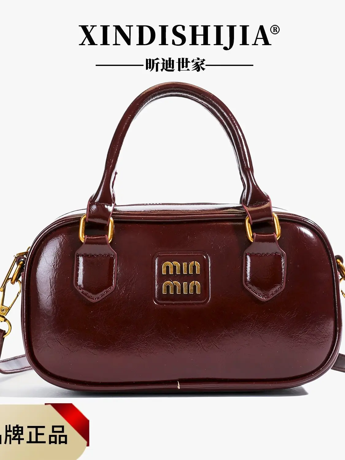 Women Crossbody Bowling Bag Black Leather 2026 - Image 8