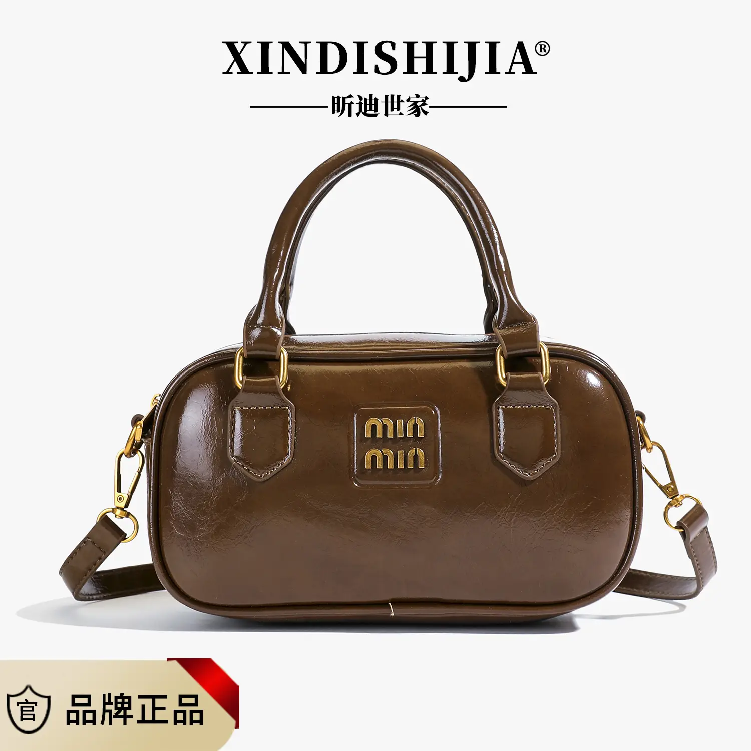 Women Crossbody Bowling Bag Black Leather 2026 - Image 5