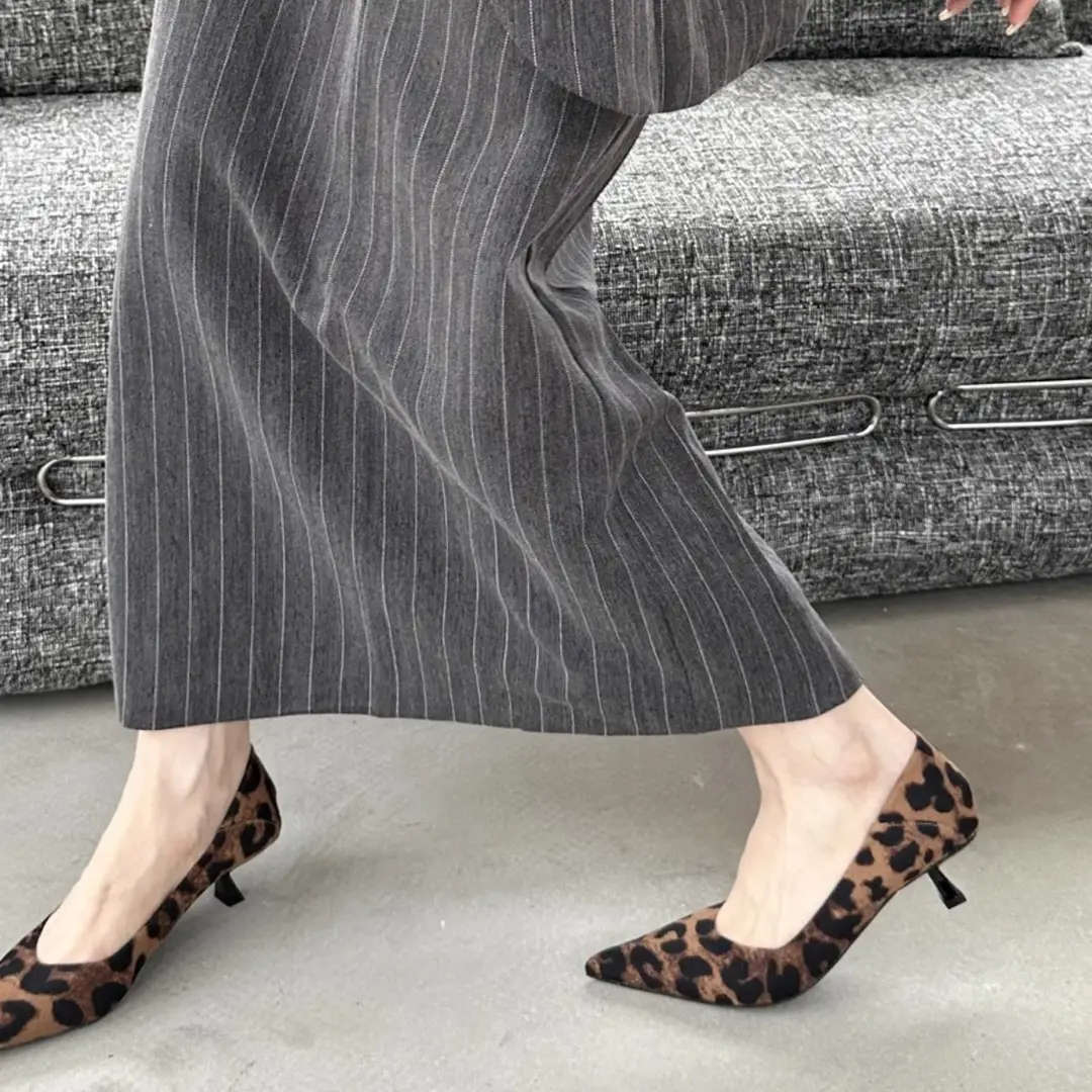Fashionable, Sexy and Comfortable Pointed-Toe Shallow High Heels, Sexy Cat-Heeled Shoes, Pointed-Toe French New Leopard Print Stiletto Shoes - Image 7