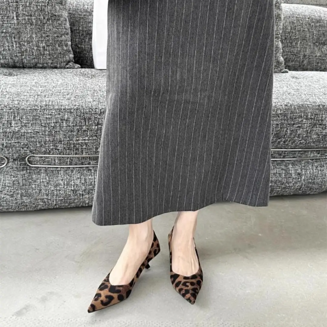 Fashionable, Sexy and Comfortable Pointed-Toe Shallow High Heels, Sexy Cat-Heeled Shoes, Pointed-Toe French New Leopard Print Stiletto Shoes - Image 8