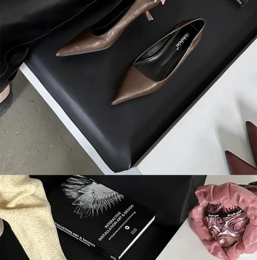 Fashionable, Sexy and Comfortable Pointed-Toe Shallow High Heels, Sexy Cat-Heeled Shoes, Pointed-Toe French New Leopard Print Stiletto Shoes — feature 19