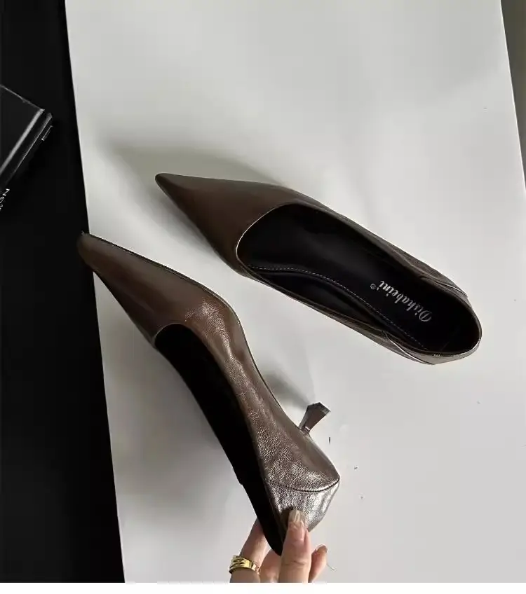Fashionable, Sexy and Comfortable Pointed-Toe Shallow High Heels, Sexy Cat-Heeled Shoes, Pointed-Toe French New Leopard Print Stiletto Shoes — feature 22