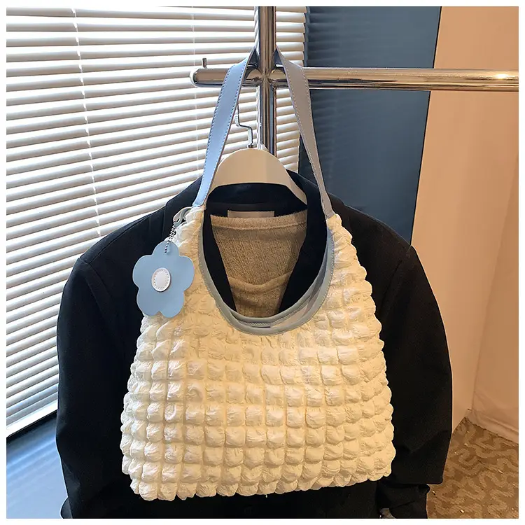 Large Bubble Grid Underarm Tote Bag for Women - Image 6