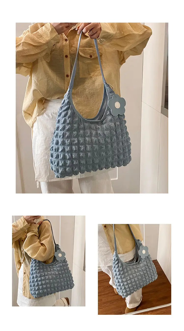 Large Bubble Grid Underarm Tote Bag for Women — feature 12