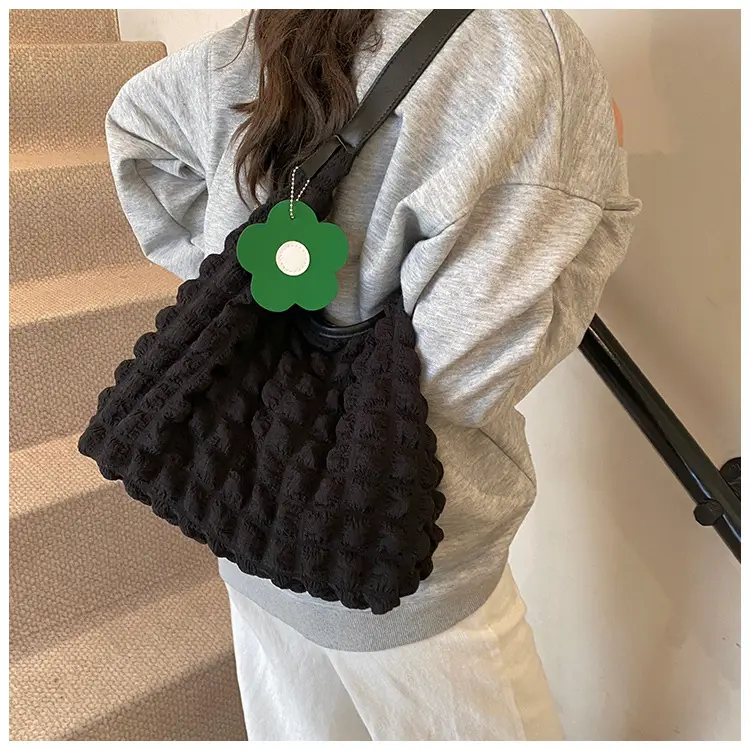 Large Bubble Grid Underarm Tote Bag for Women — feature 20