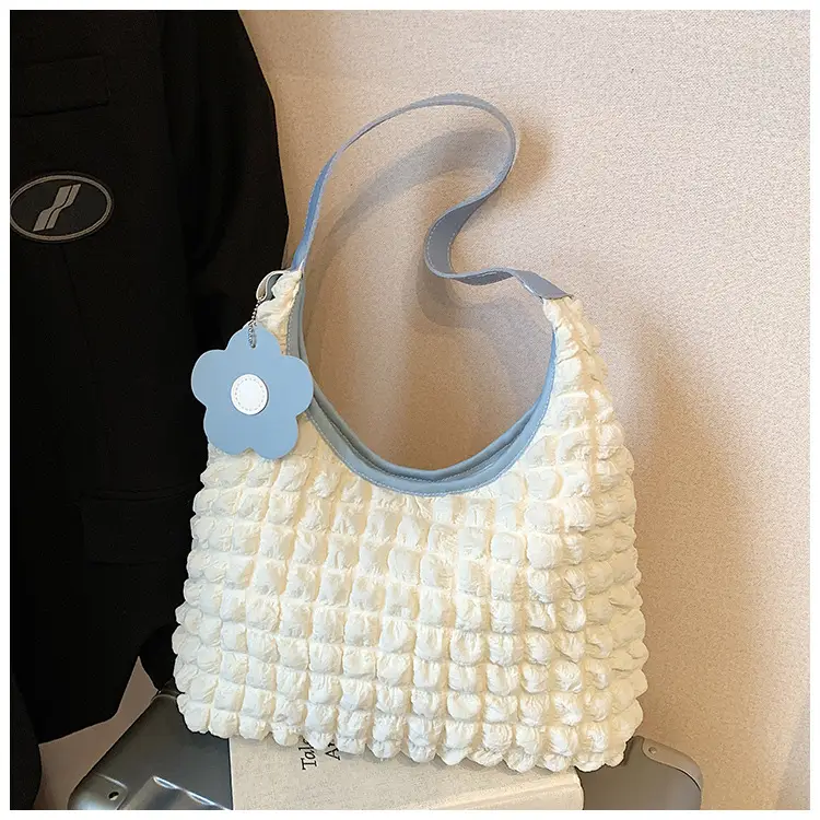Large Bubble Grid Underarm Tote Bag for Women - Image 4
