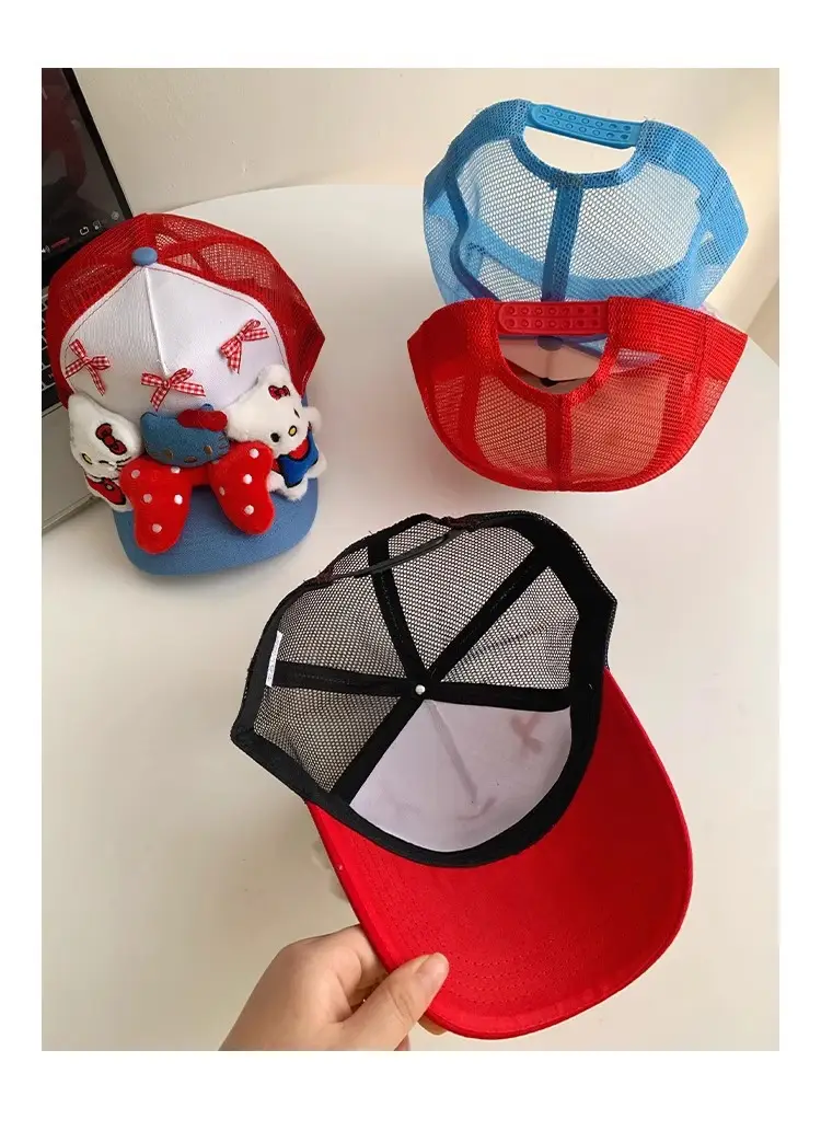 HelloKitty Cat Bow Cap for Girls Red Blue Small — feature 13