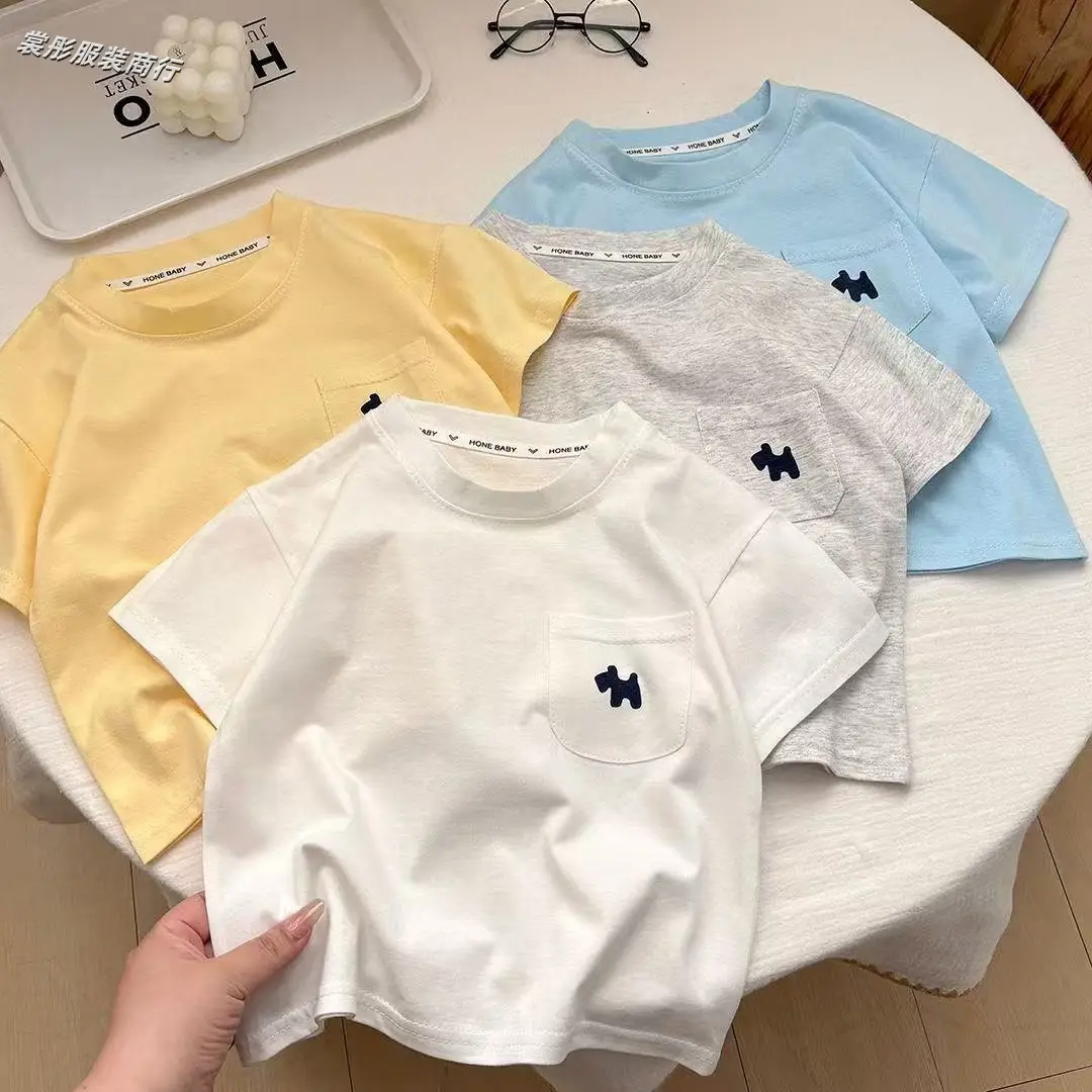 Children Cotton T-Shirt Yellow Medium Large