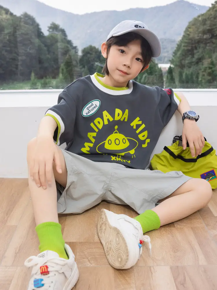 Panda Yuanyuan 2025 Kids Huzhou T-Shirt Black Yellow - Image 3